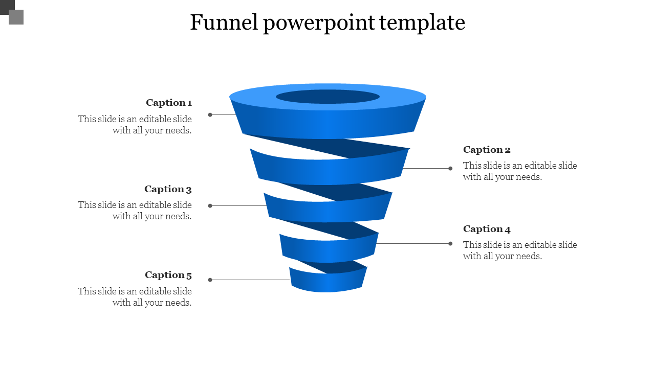 Free - Use Funnel PowerPoint Template With Five Nodes Slide